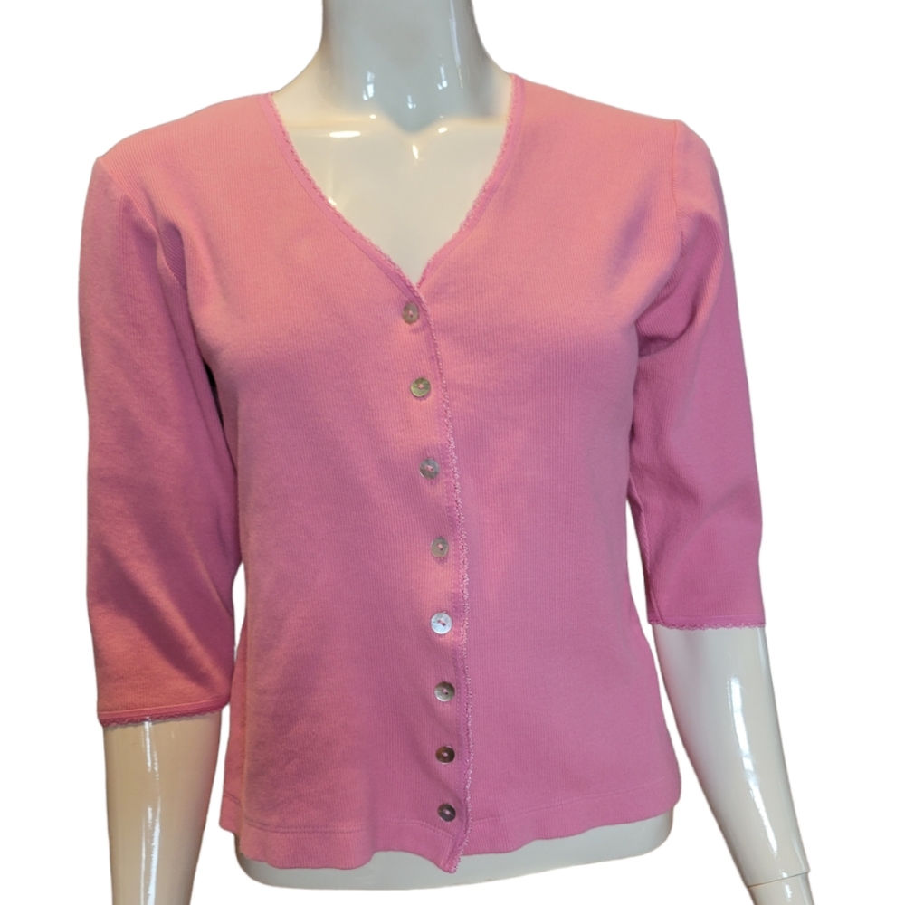size medium pink cardigan by crazy horse a liz Claiborne company